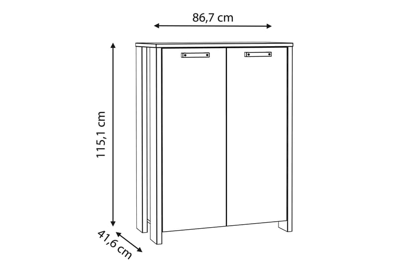 Torelles skjenk 74x153 cm - Brun / Grå - Oppbevaring - Oppbevaringsmøbler - Sideboard & skjenker