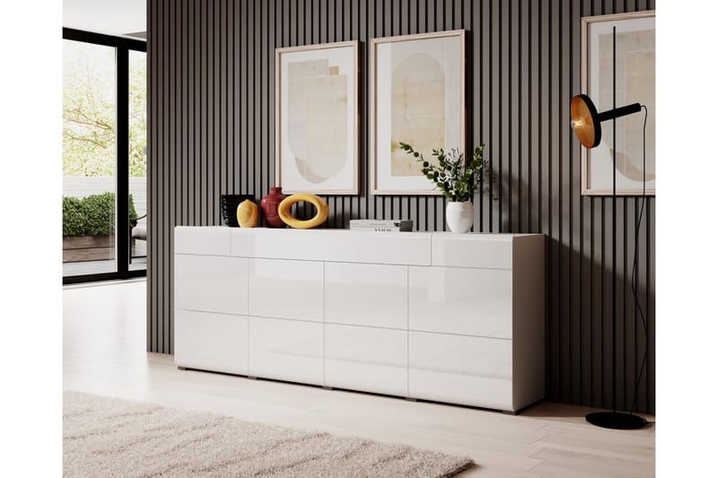 Toreno Sideboard 39x208 cm - Hvit - Oppbevaring - Oppbevaringsmøbler - Sideboard & skjenker