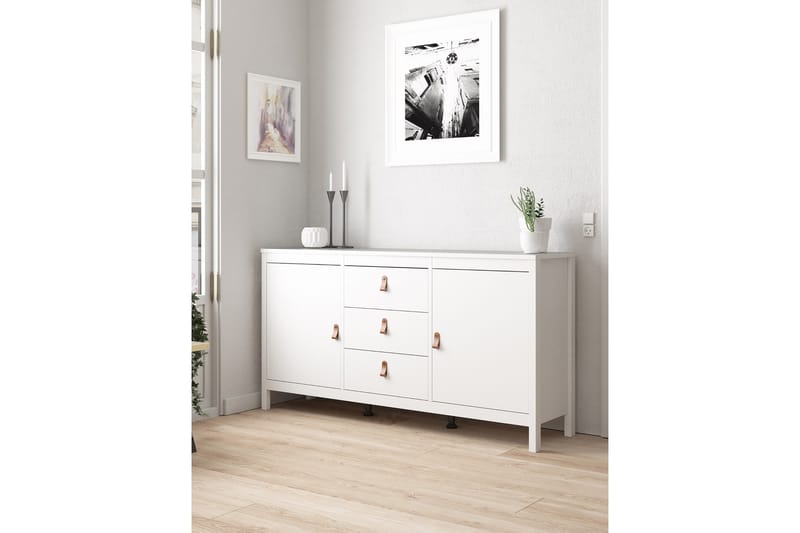 Vallvidera Sideboard 38x151 cm - Hvit/Natur - Oppbevaring - Oppbevaringsmøbler - Sideboard & skjenker