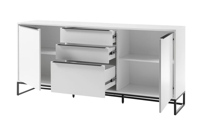 Wainfelin Avlastningsbord 184 cm - Hvit / Svart - Oppbevaring - Oppbevaringsmøbler - Sideboard & skjenker