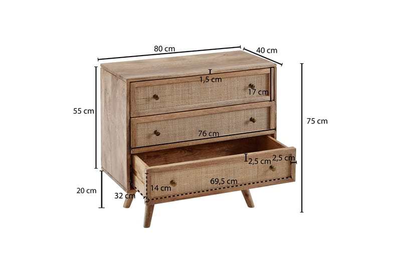 Willowdale Sideboard 80x40 cm - Brun - Oppbevaring - Oppbevaringsmøbler - Sideboard & skjenker