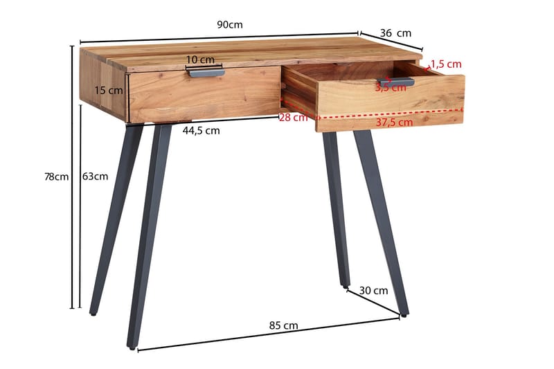 Willowdale Sideboard 90x36 cm - Brun / Svart - Oppbevaring - Oppbevaringsmøbler - Sideboard & skjenker