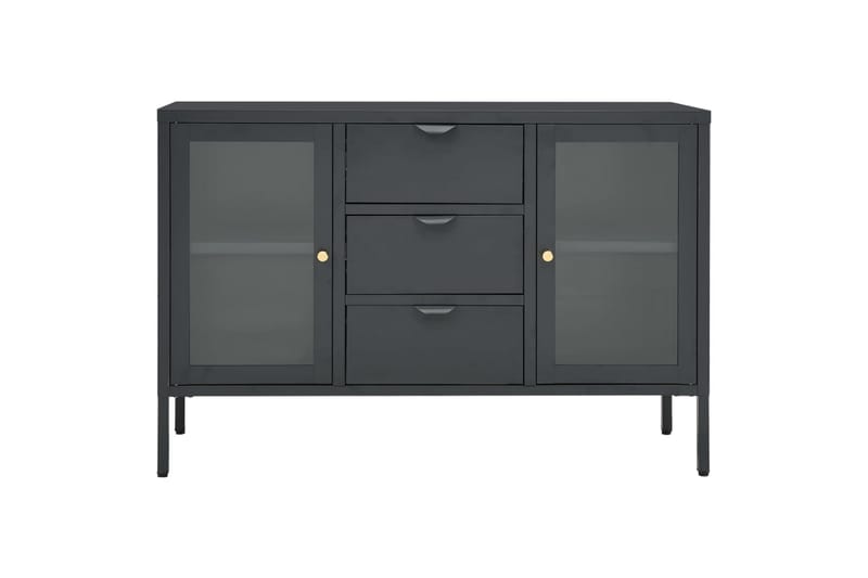 Skjenk antrasitt 105x35x70 cm stål og herdet glass - Antrasittgrå - Sideboard & skjenker