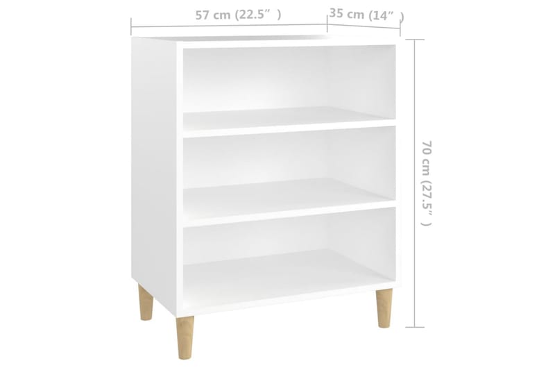 Skjenk hvit 57x35x70 cm sponplate - Hvit - Oppbevaring - Oppbevaringsmøbler - Sideboard & skjenker