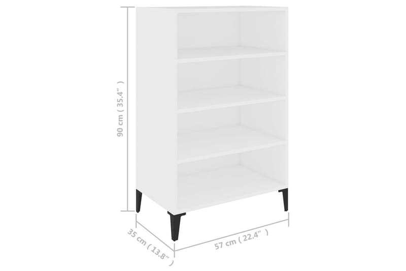 Skjenk hvit 57x35x90 cm sponplate - Hvit - Oppbevaring - Oppbevaringsmøbler - Sideboard & skjenker