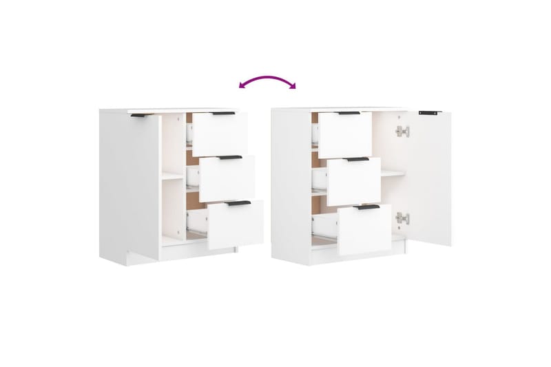 Skjenk hvit 60x30x70 cm konstruert tre - Hvit - Oppbevaring - Oppbevaringsmøbler - Sideboard & skjenker