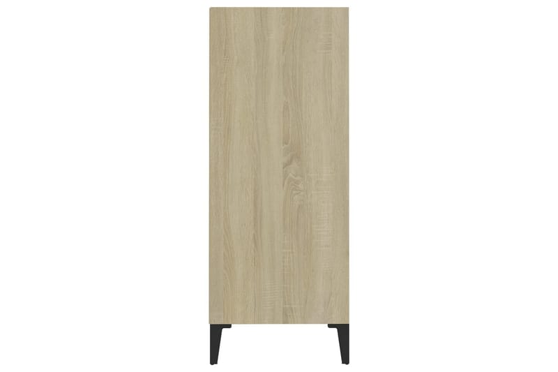 Skjenk hvit og sonoma eik 57x35x90 cm sponplate - Beige - Oppbevaring - Oppbevaringsmøbler - Sideboard & skjenker