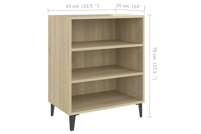 Skjenk sonoma eik 57x35x70 cm sponplate - Brun - Oppbevaring - Oppbevaringsmøbler - Sideboard & skjenker