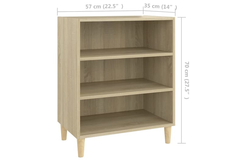 Skjenk sonoma eik 57x35x70 cm sponplate - Brun - Oppbevaring - Oppbevaringsmøbler - Sideboard & skjenker