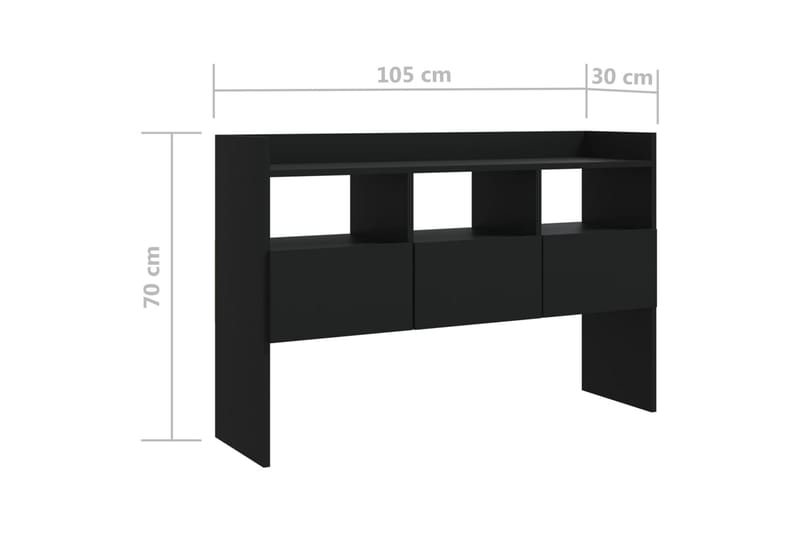 Skjenk svart 105x30x70 cm sponplate - Svart - Oppbevaring - Oppbevaringsmøbler - Sideboard & skjenker