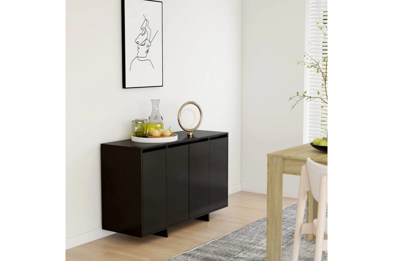 Skjenk svart 120x41x75 cm sponplate - Svart - Oppbevaring - Oppbevaringsmøbler - Sideboard & skjenker