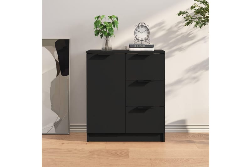 Skjenk svart 60x30x70 cm konstruert tre - Svart - Oppbevaring - Oppbevaringsmøbler - Sideboard & skjenker