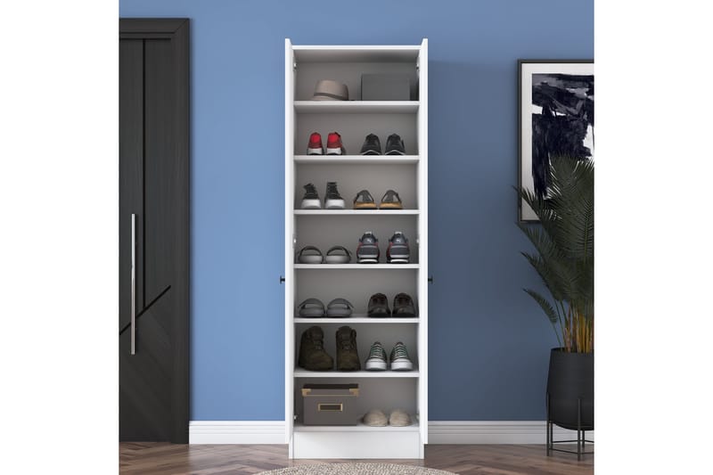 Hooda Highboard 59,8x182,8 cm Hvit - Hanah Home - Oppbevaring - Skap - Oppbevaringsskap