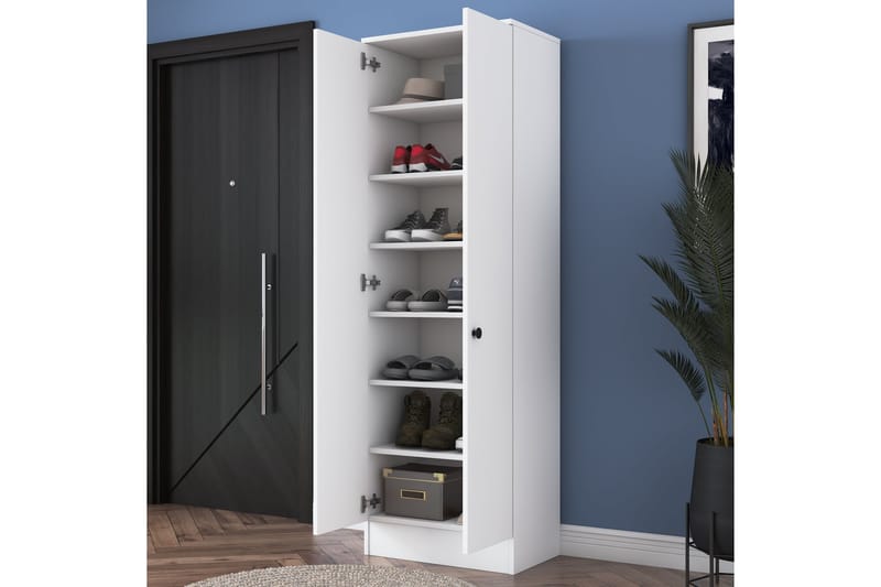 Hooda Highboard 59,8x182,8 cm Hvit - Hanah Home - Oppbevaring - Skap - Oppbevaringsskap