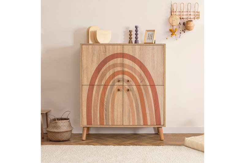 Iris Highboard 95x111 cm Brun - Hanah Home - Oppbevaring - Skap - Oppbevaringsskap