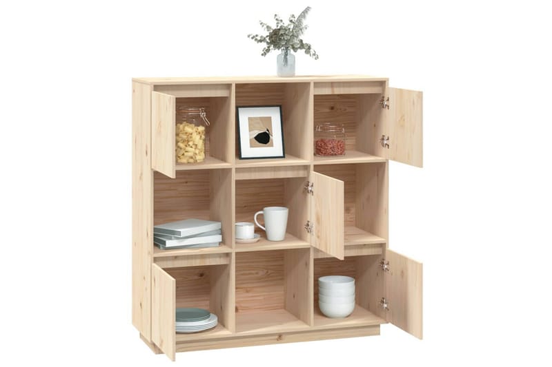 beBasic Highboard 110,5x35x117 cm heltre furu - Brun - Oppbevaring - Skap - Oppbevaringsskap