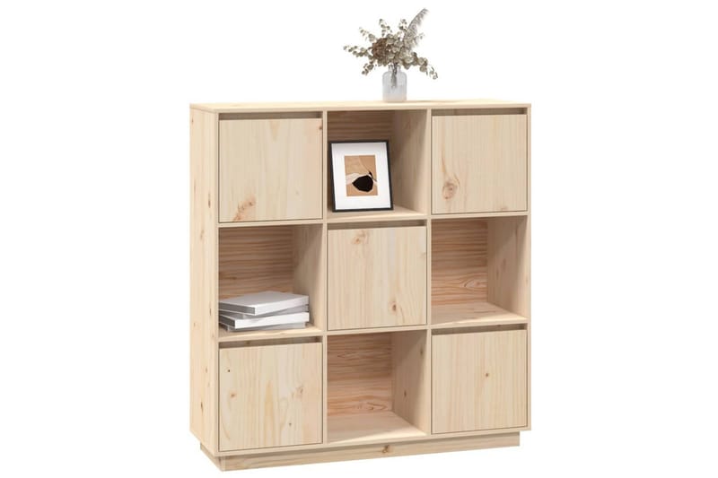 beBasic Highboard 110,5x35x117 cm heltre furu - Brun - Oppbevaring - Skap - Oppbevaringsskap