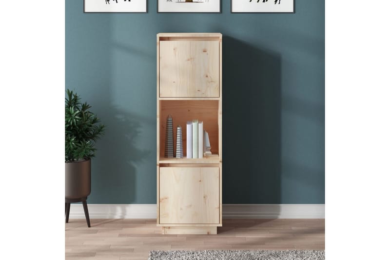 beBasic Highboard 38x35x117 cm heltre furu - Brun - Oppbevaring - Skap - Oppbevaringsskap