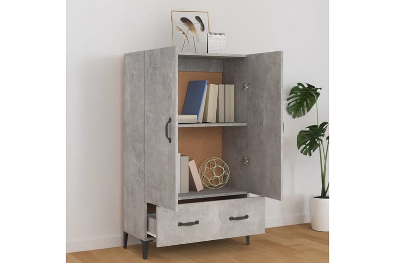 beBasic Highboard betonggrå 70x31x115 cm konstruert tre - GrÃ¥ - Oppbevaring - Skap - Oppbevaringsskap