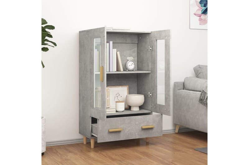 beBasic Highboard betonggrå 70x31x115 cm konstruert tre - GrÃ¥ - Oppbevaring - Skap - Oppbevaringsskap