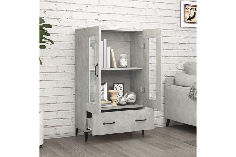 beBasic Highboard betonggrå 70x31x115 cm konstruert tre - GrÃ¥ - Oppbevaring - Skap - Oppbevaringsskap