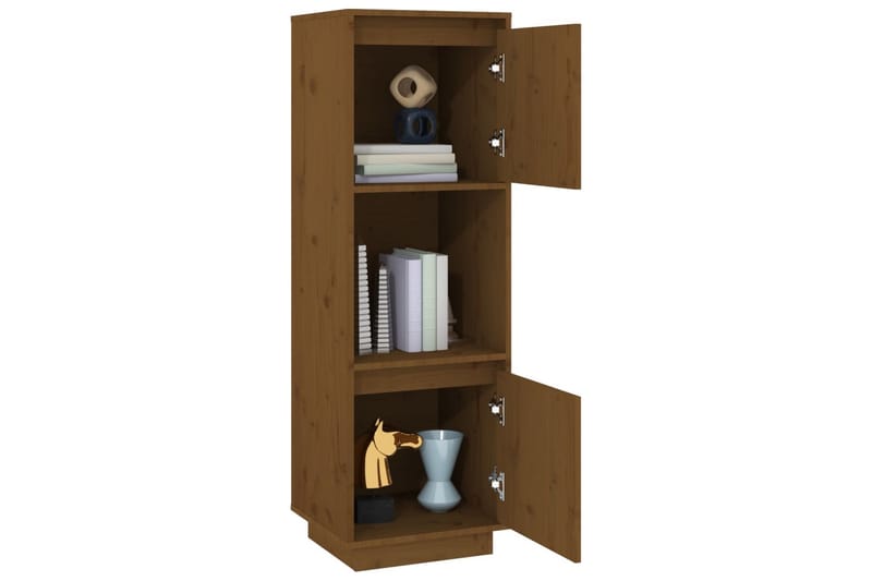 beBasic Highboard brun 38x35x117 cm heltre furu - Brun - Vitrineskap