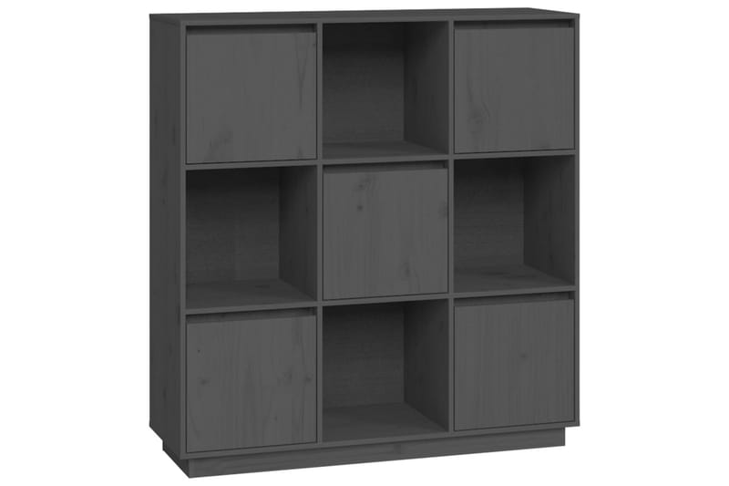 beBasic Highboard grå 110,5x35x117 cm heltre furu - GrÃ¥ - Oppbevaring - Skap - Oppbevaringsskap