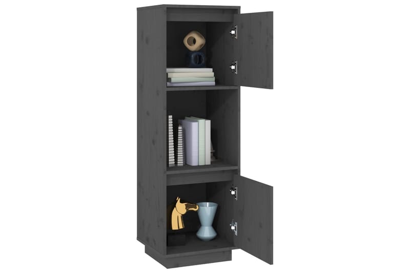 beBasic Highboard grå 38x35x117 cm heltre furu - GrÃ¥ - Oppbevaring - Skap - Oppbevaringsskap