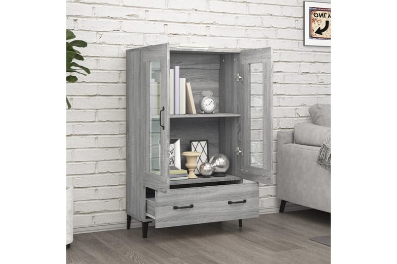 beBasic Highboard grå sonoma 70x31x115 cm konstruert tre - GrÃ¥ - Oppbevaring - Skap - Oppbevaringsskap