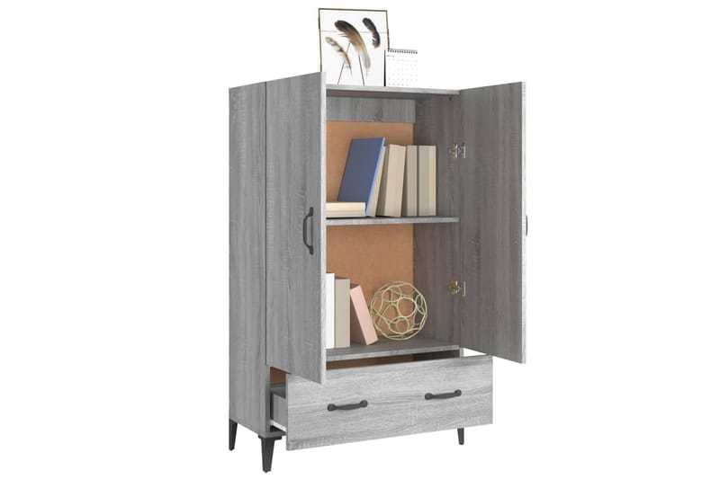 beBasic Highboard grå sonoma 70x31x115 cm konstruert tre - GrÃ¥ - Oppbevaring - Skap - Oppbevaringsskap