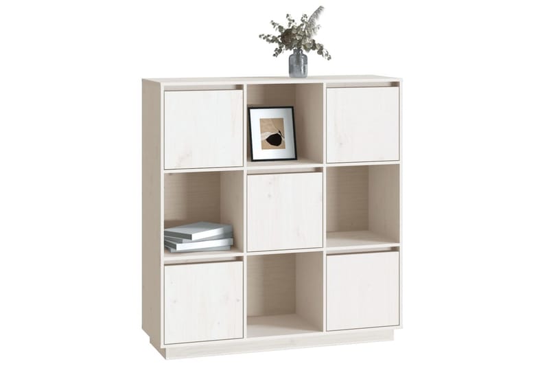 beBasic Highboard hvit 110,5x35x117 cm heltre furu - Hvit - Oppbevaring - Skap - Oppbevaringsskap