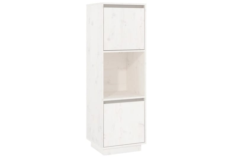 beBasic Highboard hvit 38x35x117 cm heltre furu - Hvit - Oppbevaring - Skap - Vitrineskap