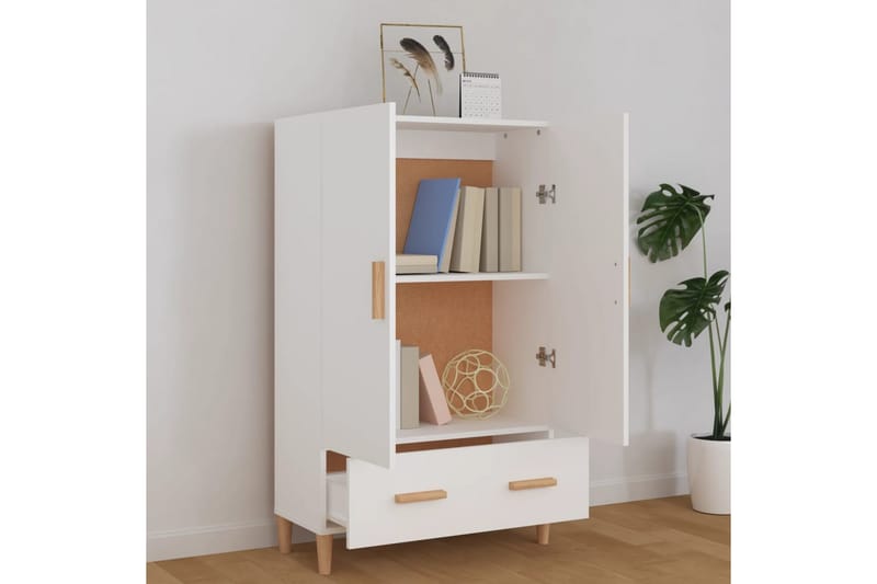 beBasic Highboard hvit 70x31x115 cm konstruert tre - Hvit - Oppbevaring - Skap - Oppbevaringsskap