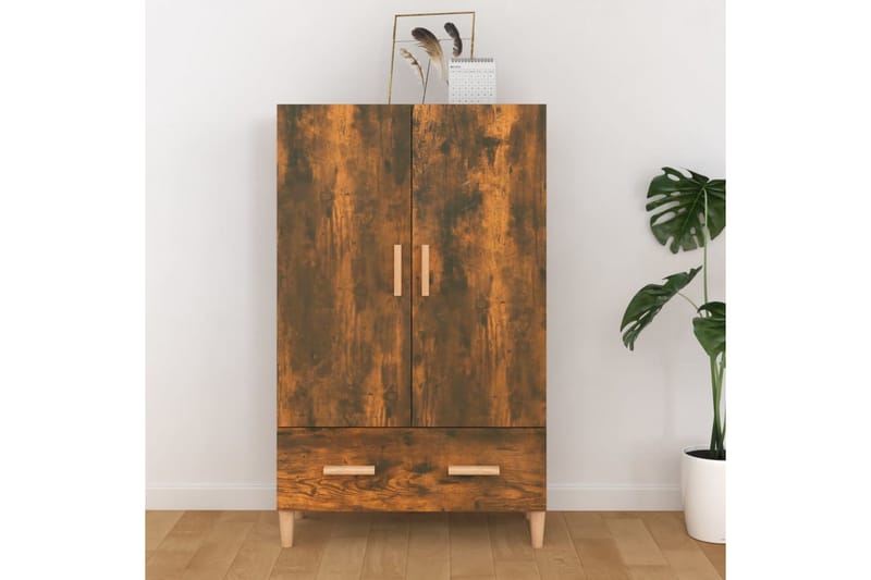 beBasic Highboard røkt eik 70x31x115 cm konstruert tre - Brun - Oppbevaring - Skap - Oppbevaringsskap