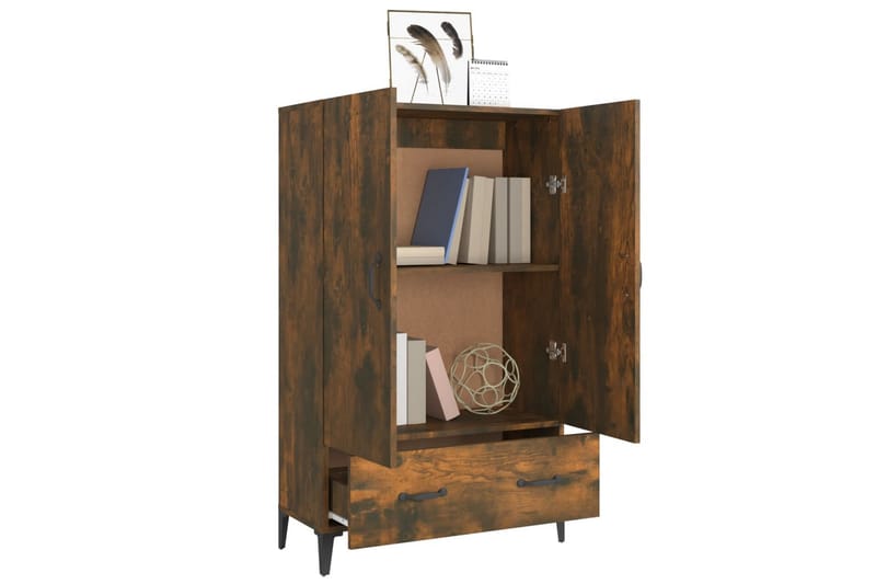 beBasic Highboard røkt eik 70x31x115 cm konstruert tre - Brun - Oppbevaring - Skap - Oppbevaringsskap