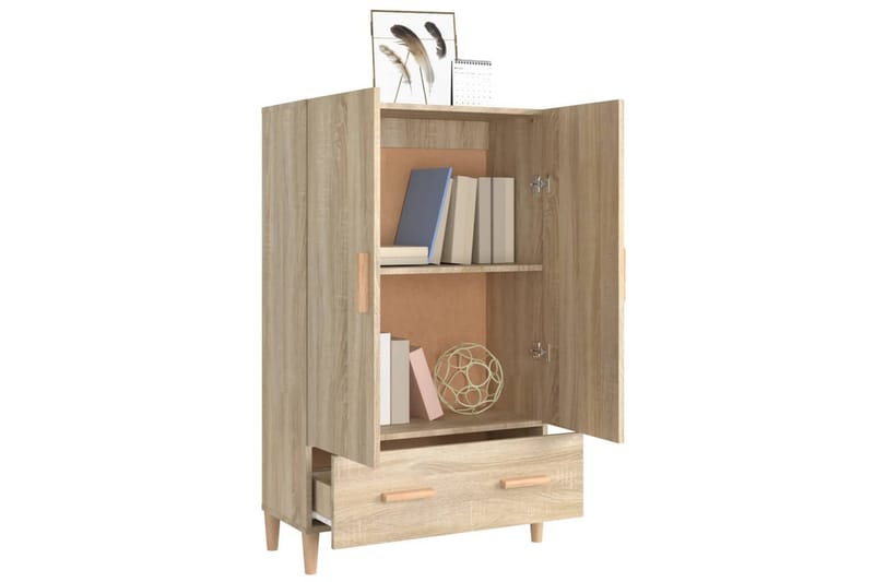 beBasic Highboard sonoma eik 70x31x115 cm konstruert tre - Brun - Oppbevaring - Skap - Oppbevaringsskap