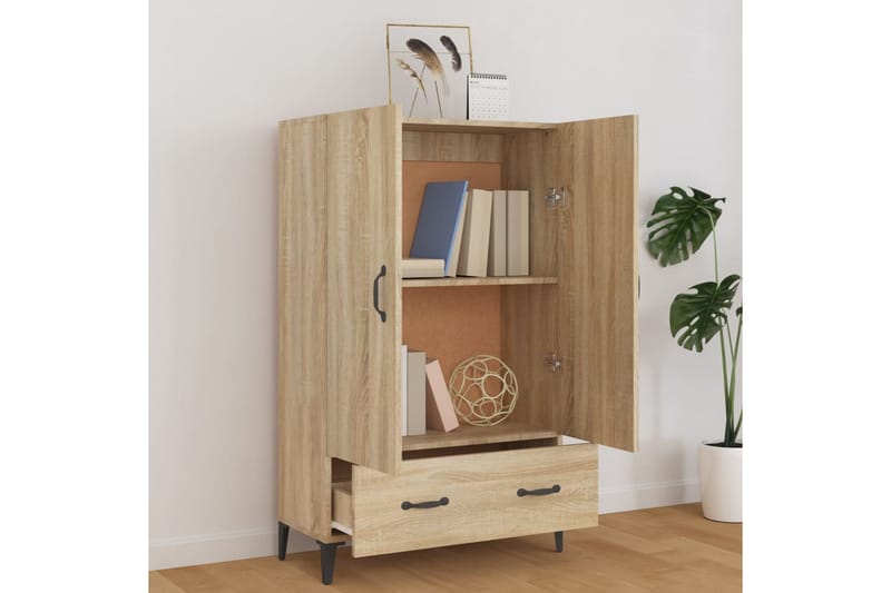 beBasic Highboard sonoma eik 70x31x115 cm konstruert tre - Brun - Oppbevaring - Skap - Oppbevaringsskap