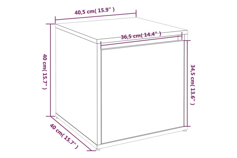 beBasic Oppbevaringsskap hvit 40,5x40x40 cm konstruert tre - Hvit - Oppbevaring - Skap - Hjørneskap