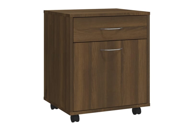 beBasic Rulleskap brun eik 45x38x54 cm konstruert tre - Brun - Oppbevaring - Skap - Hjørneskap