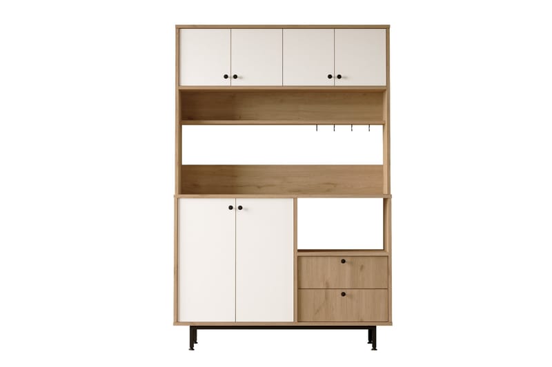 Donae Highboard - Eik/Hvit - Oppbevaring - Skap - Oppbevaringsskap