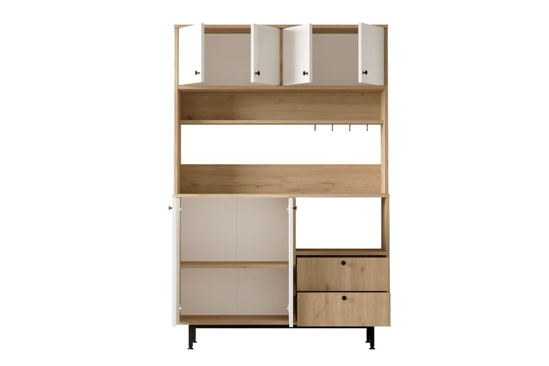 Donae Highboard - Eik/Hvit - Oppbevaring - Skap - Oppbevaringsskap