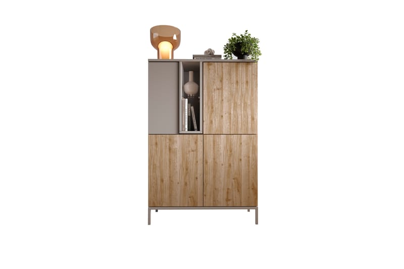 Gent Highboard 110x150 cm - Brun/Grå - Oppbevaring - Skap - Oppbevaringsskap