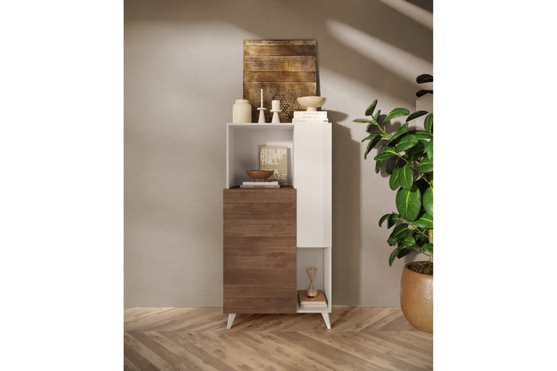 Monaco Highboard 81x154 cm - Hvit - Oppbevaring - Skap - Oppbevaringsskap