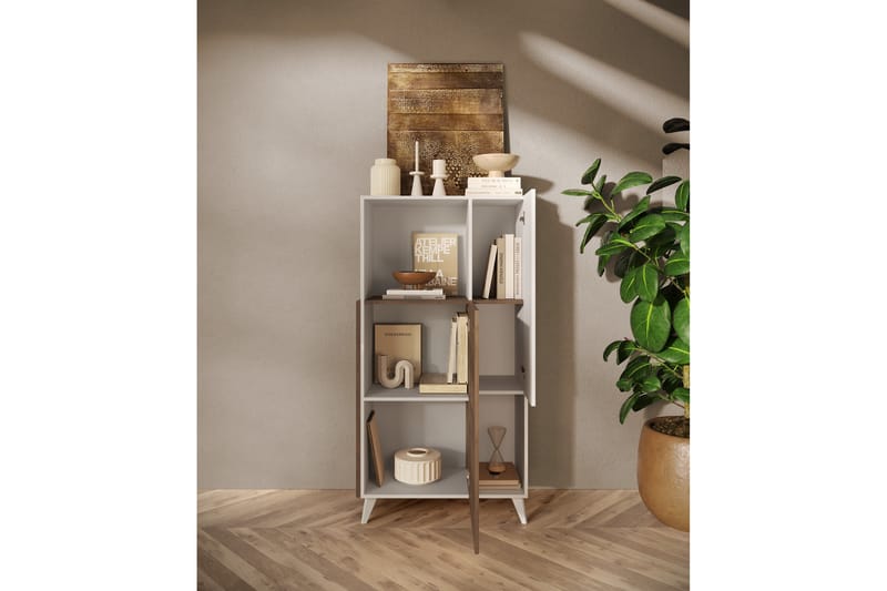 Monaco Highboard 81x154 cm - Hvit - Oppbevaring - Skap - Oppbevaringsskap