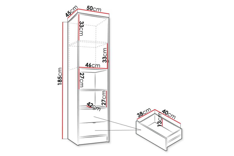 Munkedal Vitrineskap 40 cm - Hvit - Oppbevaring - Skap - Vitrineskap