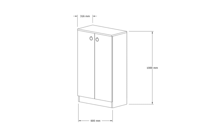 Andifli Oppbevaringsskap 60x100 cm - Brun - Oppbevaring - Skap - Oppbevaringsskap