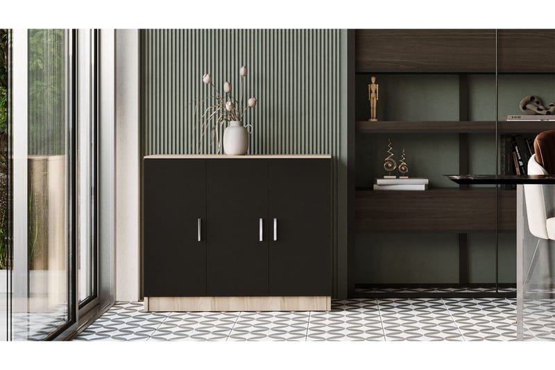 Barrock Highboard 38x89 cm - Natur/Svart - Oppbevaring - Skap - Oppbevaringsskap