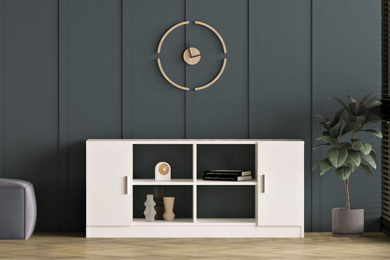 Barrock Highboard 46x140 cm - Hvit - Oppbevaring - Skap - Oppbevaringsskap