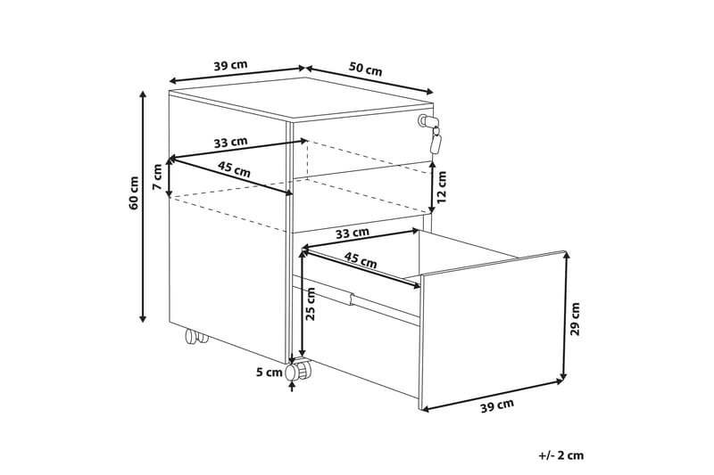 Bonami Kontorskap 39x60 cm - Grå - Oppbevaring - Skap - Oppbevaringsskap