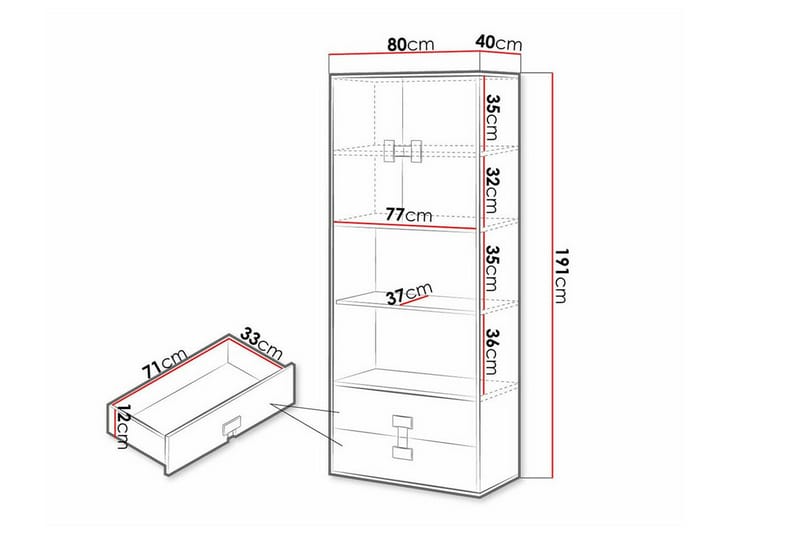 Castlebay Highboard - Brun - Oppbevaring - Skap - Oppbevaringsskap